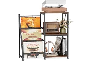 HFHOME Supporto per 3 dischi in vinile, supporto per dischi in vinile per esposizione e conservazione, supporto per giradischi in soggiorno, camera da letto, sala musica
