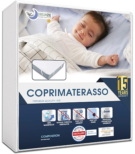 Nuit Des Vosges Coprimaterasso In Mollettone Di Cotone Bio Per Lettino 60x120 Cm - Bianco, Prodotto In Francia, Certificato ECOCERT