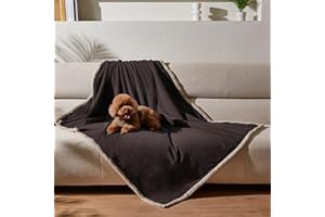 Kritter Planet Manta Impermeable para Perros Manta para Mascotas a Prueba de Líquidos Cama para Cachorros Gatos Sherpa Funda Protectora para Sofá, Cama, Asiento de Coche, 150 x 120 cm