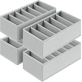 Homsorout Drawer Organiser for Underwear - Set of 4 Cupboard Organiser for PAX Wardrobe, 30 x 15 x 9 cm, Baby Changing Table