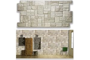 Grace Baltic - Panneaux muraux 3D pour décoration murale intérieure, non adhésifs, fins et élastiques, en PVC (10, Calcaire Clair)