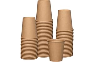 GUSTO [8 oz. - 240 ml - 100 Stück Einwegbecher aus Kraftpapier, Tassen für heißen Kaffee, braun, ungebleicht – umweltfreundliche Becher - Formerly Comfy Package