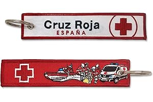 Tacro Llavero Cruz Roja España Bordado Rojo