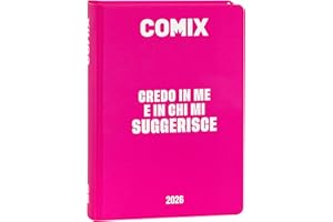 COMIX Online Exclusive - Diario Giornaliero 16 Mesi, Diario Scuola 2025-2026, con Copertina Rigida, Ideale per la Scuola Media e Superiore, 13x17.8h cm, Rosso
