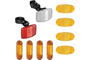 HSYTEK Riflettore rettangolare giallo, autoadesivo, catadiottro occhio di gatto, riflettori occhi di gatto, per moto, bicicletta, scooter multifunzione