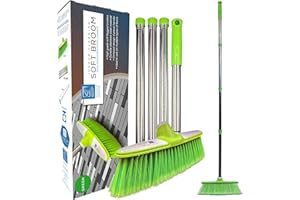 TDBS THE DUSTPAN AND BRUSH STORE Escoba Cepillo Suave Interior con Mango de Acero Inoxidable. – La Escoba Interior con Cepillo Suave Barrer el Suelo de la Cocina y su hogar