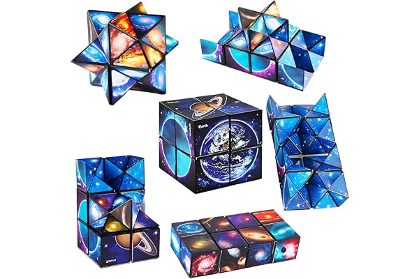 DxxD Cube stjärnkub magisk kub set, 2-i-1 Magic Infinity Cube Set, gåvor leksaker från 6 7 8 9 10 11 12 år pojke flicka, spel anti-stres IQ kub 3D-pussel för barn vuxna
