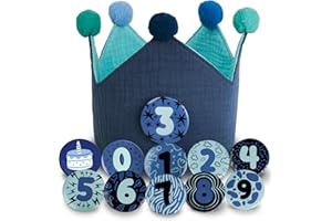 Geburtstagskrone Mädchen - 0-9 Auswechselbaren den Zahlen Geburtstagskrone Junge - Musselin Krone Geburtstag Junge - Wiederverwendbare Geburtstagskrone Kinder