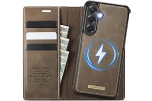 Coverilo Hülle für Samsung Galaxy S25 5G, Abnehmbar 2-in-1 Magnetische Premium PU Leder Handyhülle Kabelloses Laden Kartenfach RFID Schutz Standfunktion Klapphülle für Galaxy S25 – Braun