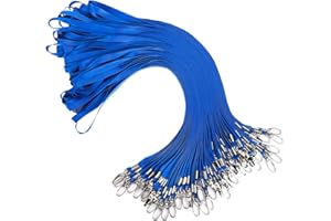Segus Cordón/Correa para Cuello Cuerda, Traje Grande 50 Piezas, Azul Cinta para Acreditacion con Mosqueton Metalico, Colgantes de Tarjetas de Identificación para Personal de Oficina de Estudiantes