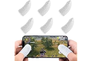 Newseego Juego de Mangas para el Dedo del Juego móvil de PUBG [Paquete de 6], Pantalla táctil de Dedo Manga Transpirable Disparos sensibles al Sudor para Cuchillos para Android y iOS - Blanco