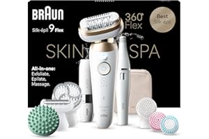Braun Silk-épil 9 Flex SkinSpa, Depiladora Eléctrica Para Una Eliminación Del Vello Fácil, 9-681 3D, Blanca/Dorada