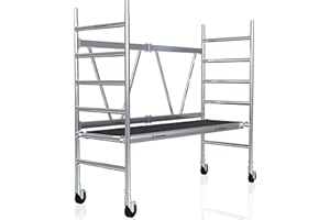 Stuver Scout V 140 Rollgerüst 3 Meter - [Klappbar platzsparend] Gerüst - Fahrbares Baugerüst - Arbeitsgerüst fahrbar aussen - Komfortable Arbeitshöhe - Alu Leitergerüst - Klappgerüst