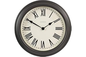 Jones Clocks® The Opera House Extra Large Wall Clock - Home Décor - Living Room Clock - Designer Clock - Roman Numeral Clock - Decorative Case - 50cm Wall Clock (Dark Grey)