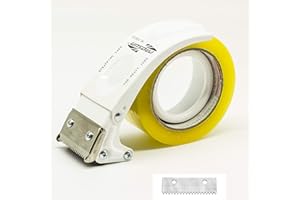 PROSUN Distributeur de ruban adhésif avec lame supplémentaire, pistolet à ruban adhésif facile à monter 50 mm (5,1 cm), scellant pour carton (blanc)