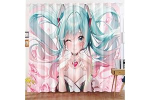 KIDSLOVE Anime Verdunkelungsvorhänge Anime Mädchen Blickdicht Vorhänge Cartoon Manga Japanisch Verdunkelungsvorhang Für Schlafzimmer Kinderzimmer (1,150x166cm(BxH)/ 75x166cmx2)
