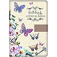 Telephone Address & Birthday Book A-Z Index Beautiful Fabric Vintage Style Cover A5 Size Soft Padded Cover Address & Birthday Book with Magnetic Lock - Butterflies