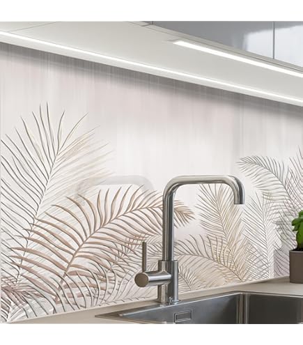 Zelfklevende keuken achterwand STEM WOOD 350 x 60 cm | Zelfklevende spatwand keukenfolie | Waterbestendige folie voor de keuken | PREMIUM KWALITEIT | Gemaakt in de EU