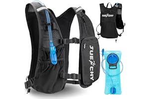 ‎JUEACHY Jueachy Skirucksack Ultraleicht Trinkrucksack mit 2L Trinkblase: Laufvest Herren Damen Hydration Pack - Fahrradrucksack Klein Motorrad Rucksack Laufrucksack für Laufen Radfahren Wandern Joggen