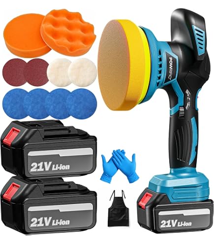 Polisseuse Excentrique 150mm Sans Fil - 2 Batteries Incluses - Pour Voiture, Bateau, Camping-car
