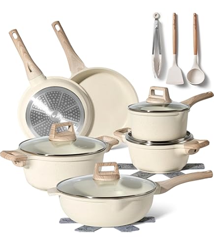 Set Di Pentole In Marmo 10 Pezzi - Alluminio Pressofuso, Design Elegante - Foto 9