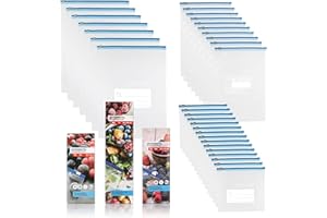 Vaily Zip, worki do zamrażania, zestaw 32 szt. - 1 l, 3 l, 6 l, worki do przechowywania żywności do ponownego zamknięcia - duży zestaw do przechowywania żywności i zamrażania