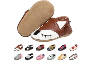 EDOTON Neonata Scarpe Scarpine Primi Passi Morbida de Bambina Scarpe da Bambino in Scamosciata Pelle Cartone Animato 0 a 24 Mesi