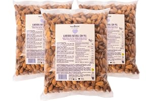 Amandes décortiquées PREMIUM 3 kg nut&me | Amandes naturelles | Crues pelées | Sans sel | Source de protéines | Haute teneur en fibres | Sans gluten | Pack 3 x 1 kg
