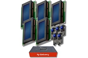 AZDelivery 5 x HD44780 2004 LCD Display Bundle Blau 4x20 mit weißen Zeichen mit I2C Schnittstelle kompatibel mit Arduino und Raspberry Pi inklusive E-Book!