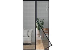 akgao Zanzariera Magnetica Vetroresina, 110x200cm Apertura Media Rinforzato Zanzariere Magnetiche per Porte, Autosigillante Durevole Tenda Zanzariera per Porta Scorrevole Cucina Camera Letto Patio