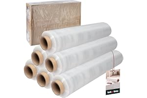 KOTARBAU® 6 rotoli di pellicola estensibile 2,6 kg | L 350 m larghezza 50 cm | Rotolo di pellicola estensibile trasparente pellicola per imballaggi mobili