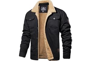 MAGCOMSEN Veste d'hiver doublée Sherpa chaude pour homme avec poches multiples