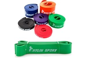 KYLIN SPORT Bande Elastique de Résistance Bande Latex de Yoga Bande d'entraînement pour Musculation Crossfit Récupération Pilates Kinésithérapie Culturisme pour Homme Femme