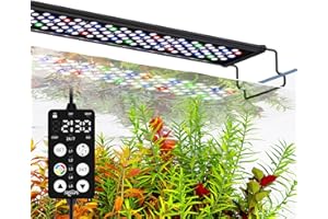 Full Spectrum Aquarium Light, 24/7 Custom Timer, Power-Off Memory, 36-42in SEAOURA 7-Row LED Fish Tank Light, 8 Colors, 20 Brightness, Day & Night Cycle, Adjustable Mount for Freshwater Plant Growth