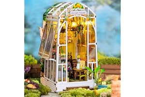 CRIOLPO Book Nook Kit-DIY domek dla lalek, drewniany dom, narożnik z miniaturowym zestawem dla dorosłych i nastolatków, drewniane puzzle 3D, narożnik na książki, wkład na książki z czujnikiem światła