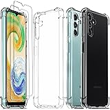 Ferilinso Custodia Cover per Samsung Galaxy A04S/ A13 5G Antiurto Silicone Trasparente, Con 2 Pezzi 9H Durezza HD Vetro Tempe