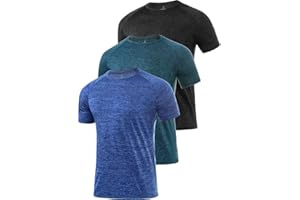 Star Vibe 3 Pack Men's Dry Fit T Shirt Moisture Wicking Athletic Tees Exercise Fitness Activewear Short Sleeves Gym Workout Top