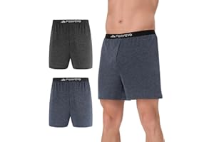 FORVEVO Paquete de 2 calzoncillos tipo bóxer de lana merino para hombre, ropa interior de lana transpirable para hombre, cómodos, de pierna larga, sin olor, sin etiquetas