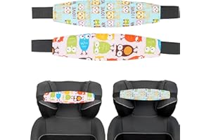 YOUR DAY MATE Appuie-Tête de Siège Enfant, Imprimé Joli pour Fille, Lot de 2, Positionneurs de Sommeil Réglables pour Siège Auto, Appui-Tête Enfant pour Voyage en Voiture, Accessoires de Couchage Siège Auto