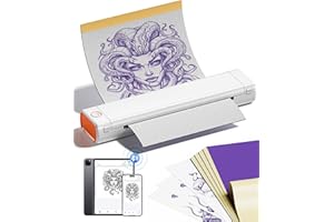 Itari M08F Termocopiadora Tattoo Bluetooth Impresora Térmica para Tatuar, Impresora Térmica Tattoo con 10 Papel Transfer Tattoo,Impresora Tatuajes Compatible con iPad y Phone y PC, Blanco