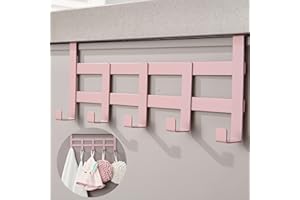 DEKAZIA® Appendiabiti da Porta da Appendere Rosa | Appendiabiti per Cameretta Bambini colorato Ganci per Abiti Gancio Porta Gancio per Porta Interna Appendiabiti da Porta per Bambini