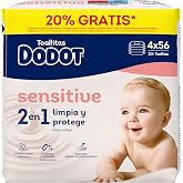 Dodot Sensitive Baby Wipes - Pack of 4 x 56 Wipes - Total: 224 Wipes