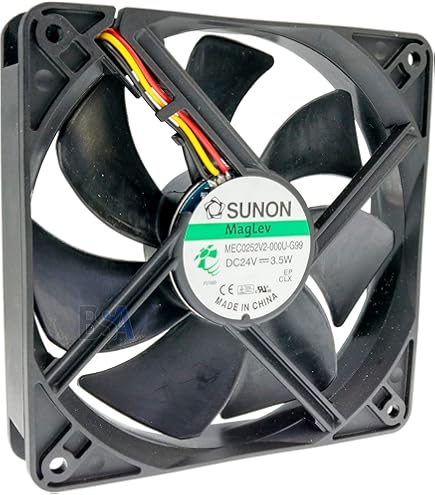 Ventola Sunon 120x120x38 Mm - 24V DC, 4200 RPM, 54 DBA, Flusso Aria 322.7 M&sup3;/h