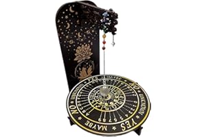 AB INDIA CRAFTS Ręcznie wykonany zestaw wahadła w stylu vintage, 7 czakr, kamienie szlachetne, kwarc, kryształ, metafizyka, ezoteryka, czary