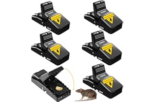 Khzer Mouse Traps- 6 Pcs Rat Traps -Reusable Indoor Outdoor Mouse Trap Game- Quick Effective Sanitary Safe Mouse Traps With Detachable Bait Cup