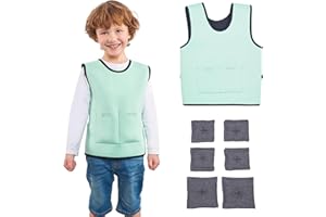 ODOXIA Kamizelka Obciążeniowa Dla Dzieci | Komfort Głębokiego Ucisku | Akcesoria Dla Dzieci z ADHD | Odzież Dla Dzieci z Autyzmem | Regulowana Kamizelka Obciążeniowa | Poczucie Bezpieczeństwa (Green, Small)
