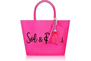 Victse Borsa da Spiaggia Donna, Grande Borsa Mare per Donna Borsa da Viaggio, Borsa in Tela con Cerniera per Spiaggia, Viaggio, Piscina, Shopping