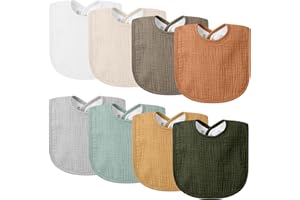 VOMARHUG Musselin Lätzchen Baby,Super Weiche Baumwolle Halstuch Baby,Sabber Lätzchen für Säugling Kleinkinder,8 Stück