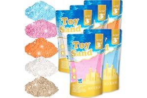 NiToy Lot de 5 kg de sable cinétique - 5 couleurs - Jouet sensoriel - Cadeau de sable magique pour enfants - Idéal pour jeu créatif de sable d'intérieur - À partir de 3 ans