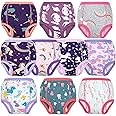 FLYISH DIRECT Potty Training Pants Cotton, Strong Absorbent Reusable Toddler Training Pants Girls, Baby Potty Training Underwear 10 Packs - Purple, 7 Years